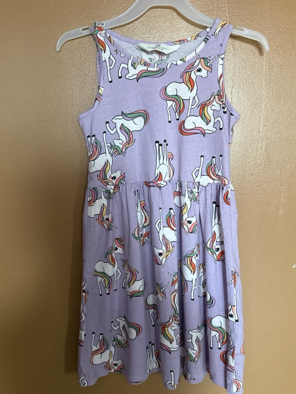 H&M Lavender Unicorn Print Sleeveless Girls Dress